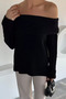 Women's Madonna Collar Self-Line Patterned Knitwear Blouse - 3