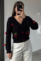 Women's Knitwear Cardigan with Cherry Accessories (Available in S, M, L) - 5