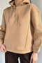 Half-Zip Three-Thread Ribbed Women's Sweatshirt - 3
