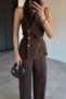 Perry Women's Gold Detailed Vest and Pants Two-Piece Set - 2
