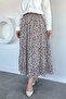 Patterned Chiffon Hijab Skirt with Elastic Waist - 3