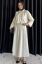Women's Elastic Waist Linen Skirt Shirt Hijab Double Set