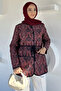 Front Buttoned Ethnic Pattern Quilted Hijab Jacket - 2