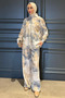 Women's Patterned Tunic Pants Hijab Double Set - 2