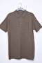 Men's Polo Collar Half Button Knitwear T-Shirt - 4