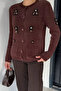 Women's Sequin Embroidered Soft Yarn Knitwear Jacket - 3