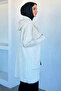 Hooded Zippered Soft Yarn Hijab Cardigan - 4
