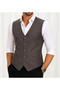 Men's V-Neck Vest Brown Polyviscon 50307 - 3