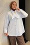 Collar Detailed Gold Buttoned Hijab Shirt Tunic - 2