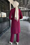 Women's plus size embellished tunic and pants hijab two-piece set - 4