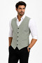 Men's V-Neck Vest Water Green 50303 - 2