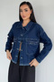 Women's Tasseled Stone Embroidered Jean Denim Jacket - 2