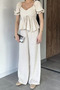 Women's V-Neck Blouse and Pants Two-Piece Set - 6