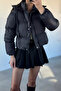 Women's Front Snap Hooded Inflatable Coat - 2