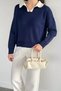 Gülseli Polo Collar Casual Knitwear Blouse (Available in S, M, L, XL) - 3