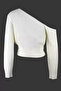 Shoulder Open Embossed Women's Knitwear Sweater - 2