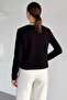 Women's Collar Striped Crew Neck Sweatshirt - 3