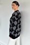 Women's Plaid Patterned Crew Neck Knitwear Sweater - 4