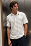 Men's Striped Polo Collar T-Shirt - 3