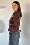 Women's Cherry Hooded Three-Thread Raster Sweatshirt - 4