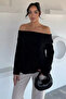 Women's Madonna Collar Self-Line Patterned Knitwear Blouse
