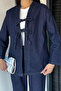 Women's Front Tie Jacket Pants Jean Denim Two-Piece Set - 2