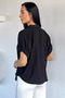 Gülseli Women's Shirt with Elastic Sleeves and Button Accessories - 4