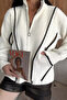 Leather Detailed Angora Yarn Women's Knitwear Jacket - 4