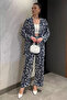 Women's Patterned Kimono Pants Double Set