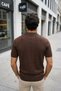Men's Polo Collar Half Button Knitwear T-Shirt - 2