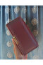 Women's Burgundy Wallet 2 Large Size Multi-Compartment Zippered Card Holder
