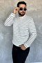 Men's Crew Neck Striped Patterned Sweatshirt
