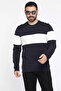 Crew Neck Colorful Trim Men's Sweatshirt - 2