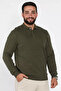 Men's Polo Collar Snap Detail Thessaloniki Sweatshirt