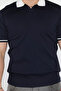 Men's Polo Neck Self-Line Patterned Knitwear T-Shirt - 4