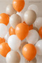 Set of 20 Orange Sea Sand Beige White Balloons Birthday Party Decoration Stylish Natural Decoration Balloon - 5