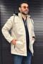 Men's Hooded Plush Zippered Coat - 2