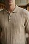 Men's Polo Collar Half Button Knitwear T-Shirt - 4