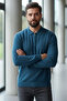 Polo Neck Half Zip Men's Knitwear Sweater
