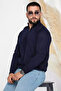 Men's Half-Zipper Patterned Knit Sweater