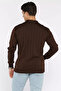 Polo Neck Striped Patterned Men's Knitwear Sweater - 3