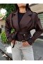 Double-Breasted Collar Crop Trench - 3