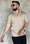 Men's Crew Neck Half Zip Knitwear T-Shirt