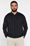 Polo Neck Patterned Men's Knitwear Sweater