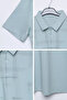 Men's Polo Collar Half Button Printed T-Shirt - 3