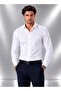 Comfortable Slim Fit Cut Four Seasons White Men's Shirt