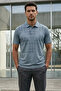 Men's Polo Collar Half Button Printed T-Shirt