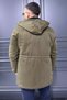 Men's Hooded Plush Gabardine Coat - 3
