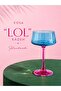 R'Eyla Lol Bohemia Crystal 220 Cc Oven Painted Blue Fuchsia Footed Cup Goblet – Set of 2 - 3