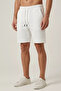 Men's Self-Patterned Shorts with Elastic Waistband